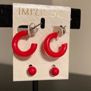 Pulse Red Hoop Earrings
